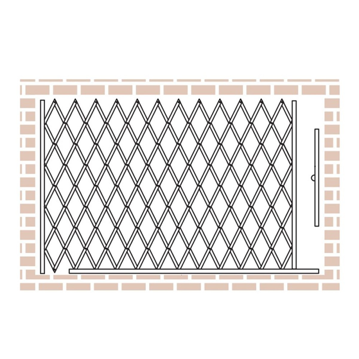 IEP Maximum-Duty Galvanized Storefront Folding Security Gate with Fixed ...