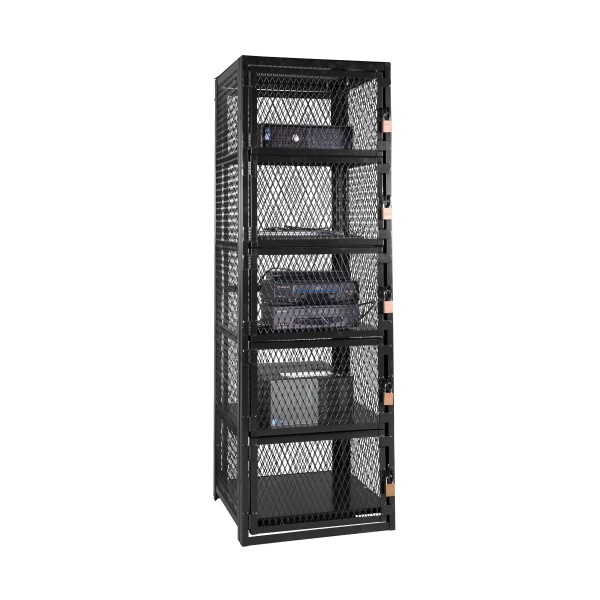 IEP 24" Wide x 72" High x 24" Deep Multi-Door VUE Locker (Powder Coated Black Galvanized Steel)