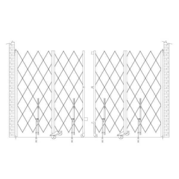 IEP 8.5' x 24' Heavy-Duty Pair Folding Security Gate (Galvanized Steel) - PFG2485