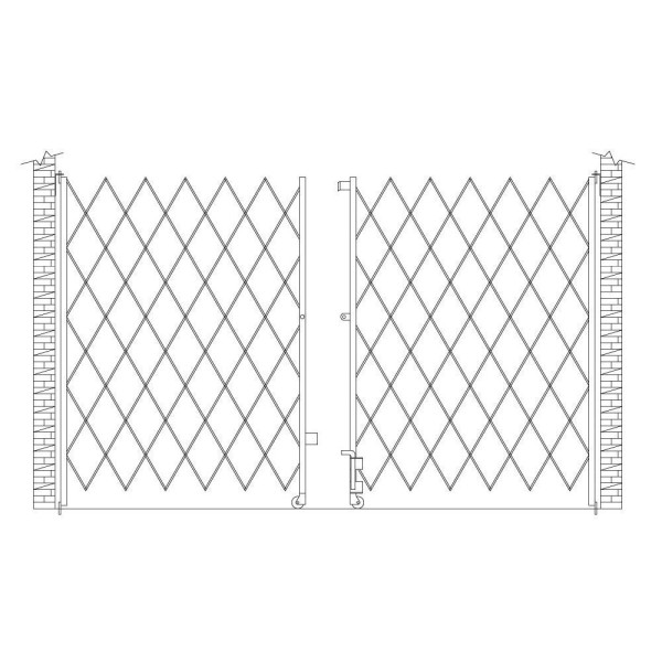 IEP 6.5' x 8' Heavy-Duty Pair Folding Security Gate (Galvanized Steel) - PFG865