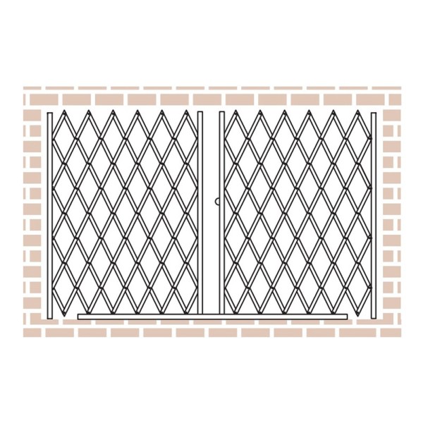 IEP Maximum-Duty Fixed Bottom Track Scissor Storefront Pair Folding  Security Gate
