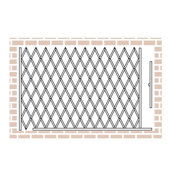 IEP Maximum-Duty Fixed Bottom Track Scissor Storefront Single Folding  Security Gate