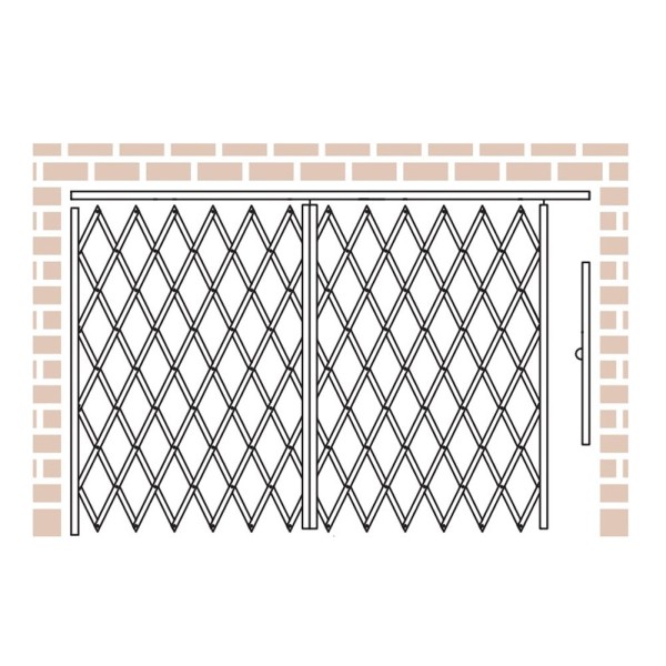 IEP Maximum-Duty Fixed Top Track Scissor Storefront Single Folding Security Gate