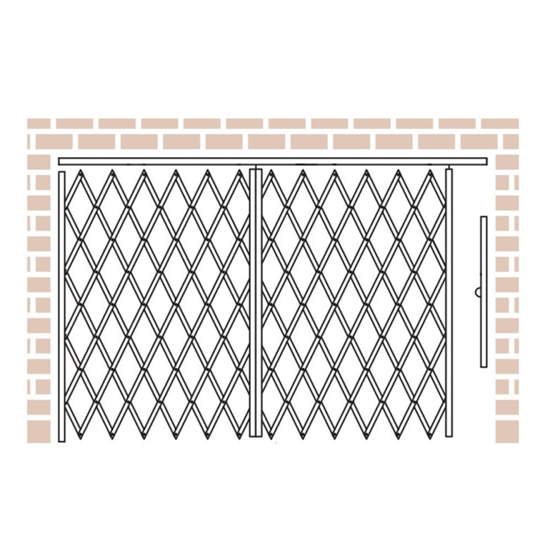 IEP Maximum-Duty Galvanized Storefront Folding Security Gate with Fixed ...