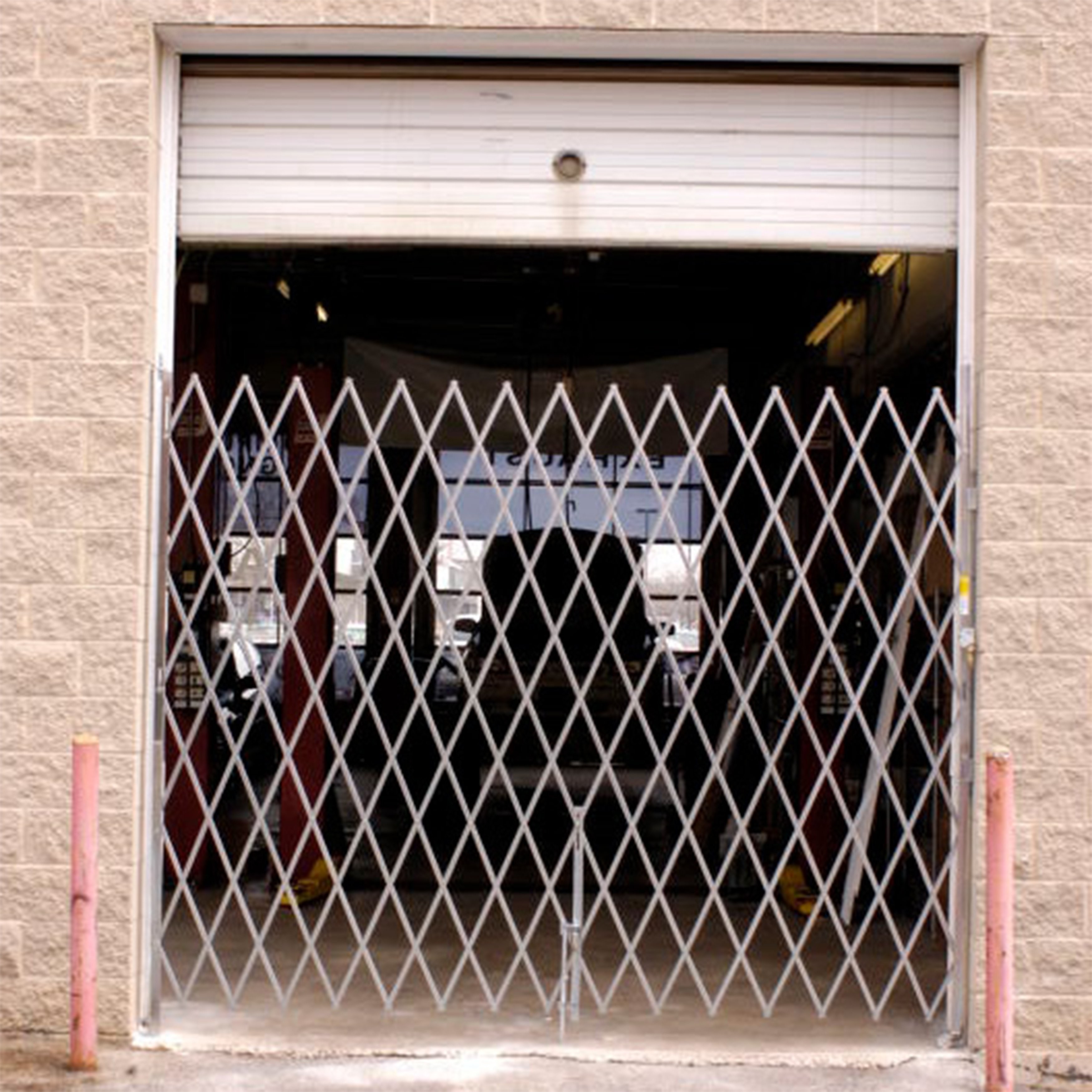 IEP Galvanized Single Industrial Folding Security Gate (7.5' x 6 ...