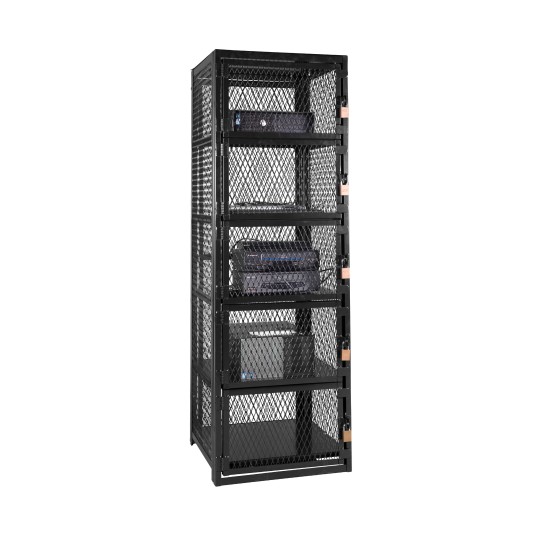 IEP 24" Wide x 72" High x 24" Deep Multi-Door VUE Locker (Powder Coated Black Galvanized Steel)