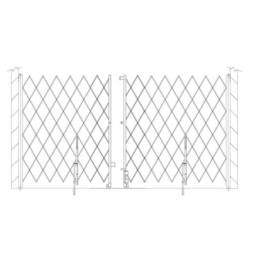IEP 8' x 18' Heavy-Duty Pair Folding Security Gate (Galvanized Steel) - PFG1880