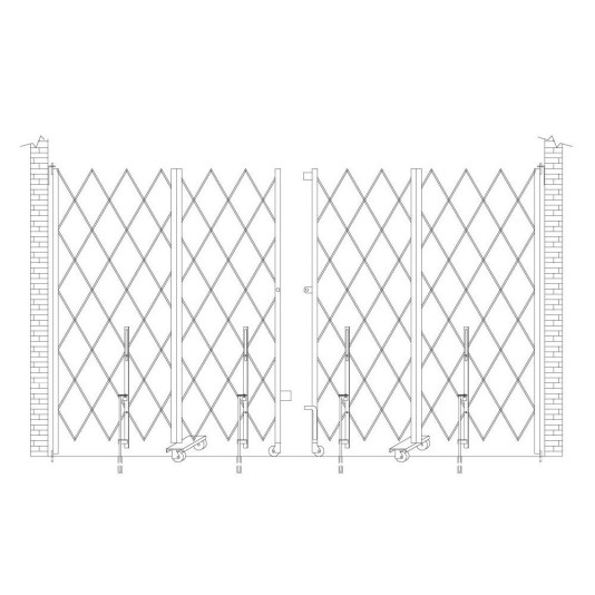 IEP 8' x 24' Heavy-Duty Pair Folding Security Gate (Galvanized Steel) - PFG2480