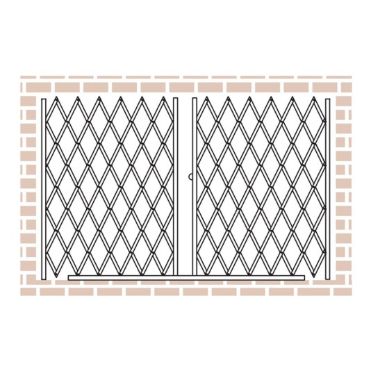 IEP Maximum-Duty Fixed Bottom Track Scissor Storefront Pair Folding  Security Gate