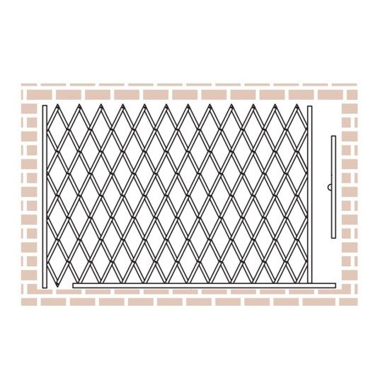 IEP Maximum-Duty Fixed Bottom Track Scissor Storefront Single Folding  Security Gate