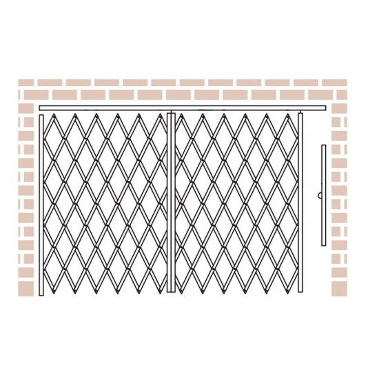 IEP Maximum-Duty Fixed Top Track Scissor Storefront Single Folding Security Gate