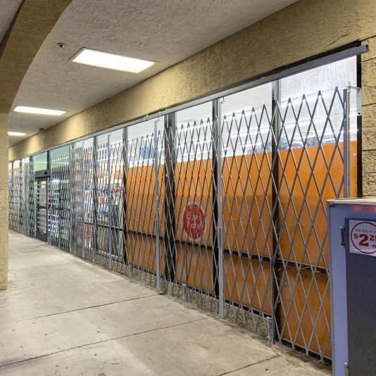 IEP Maximum-Duty Fixed Top and Fold-Away Bottom Track Single Folding Security Gate