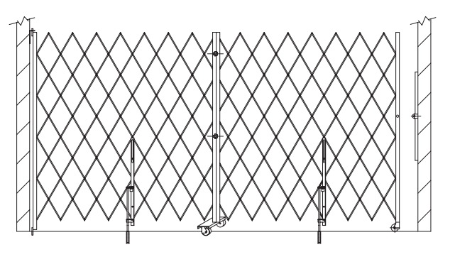 11-12 Foot Pair Folding Security Gate Installation